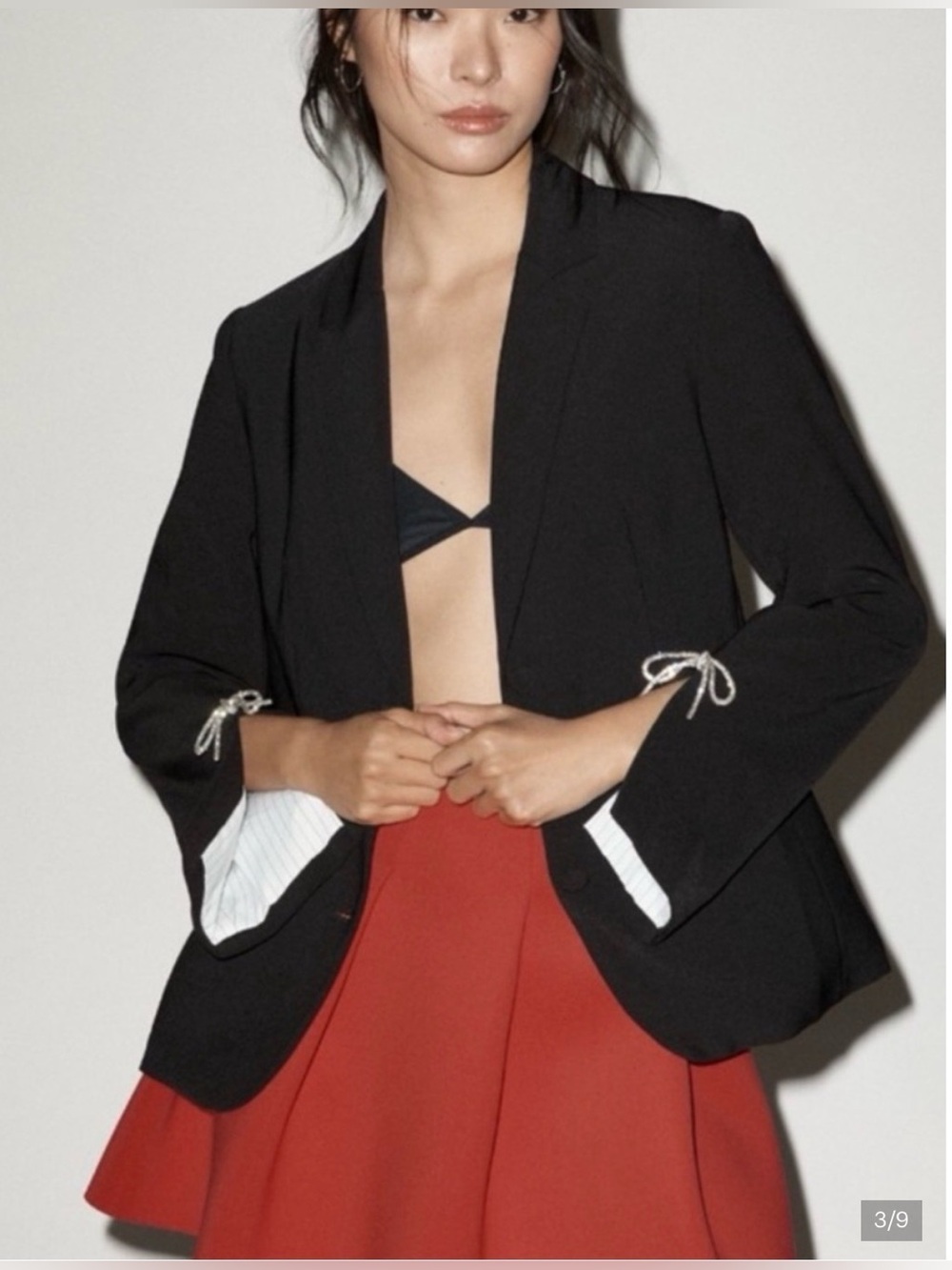 anthropologie Dolan West Coast Black Blazer with Crystal embellishment bows Sml